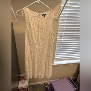 Sleeveless White Lace Dress